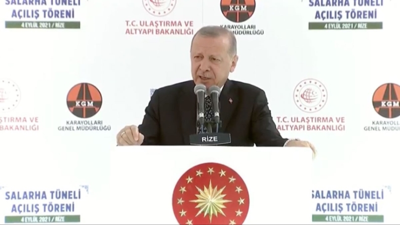 Erdoğan: Salarha Tüneli Rize'nin 70 yıllık hayali