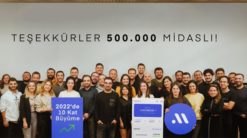 Midas, 2022 yılında kullanıcı sayısını 10 katına çıkartarak 500 bin kullanıcıya ulaştı