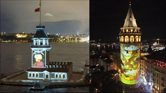 İstanbul'un simge yapıları dijital sanatla aydınlanıyor