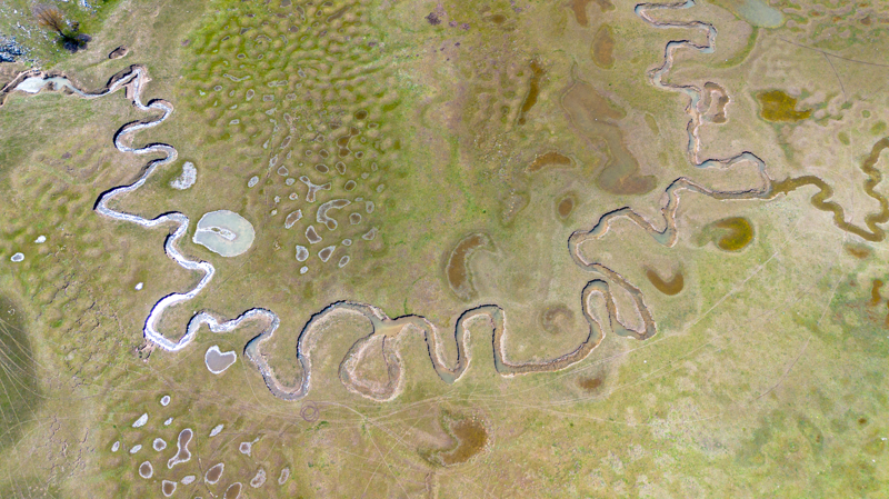 Sakarya'nın Taraklı ilçesinde yer alan Karagöl Yaylası'nda son dönemdeki yağışların ardından suyla dolan menderesler ve küçük çukurlar, doğaseverlere eşsiz güzellikler sunuyor.