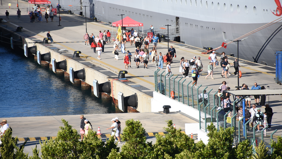 İlçeye yanaştı, 2 bin 603 turist getirdi