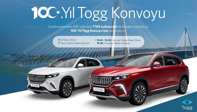 Togg kullanıcıları '100. Yıl Togg Konvoyu'nda buluşacak