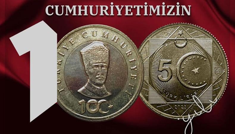 Cumhuriyet'in 100. yılına özel hatıra para basıldı