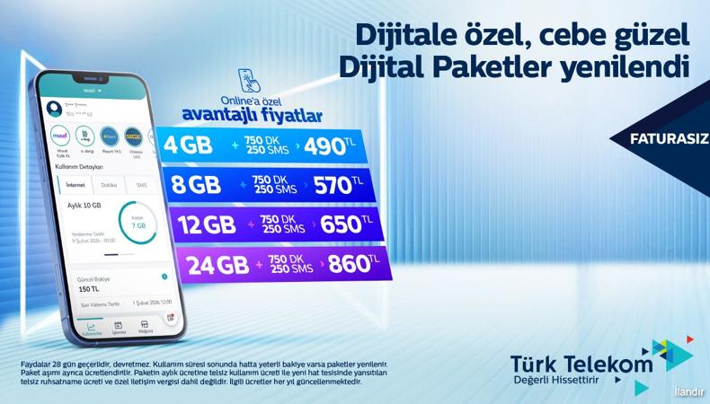 Türk Telekom Faturasız Dijital Paketler - Teklif 2 Kampanyası